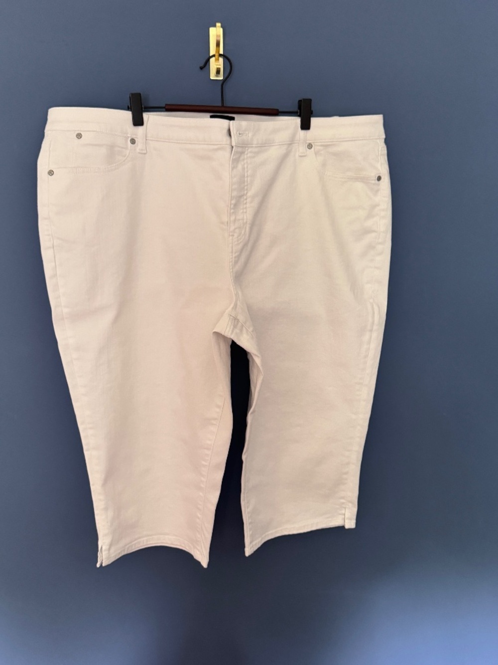 Talbots white denim jean pedal pushers EUC Size 22W